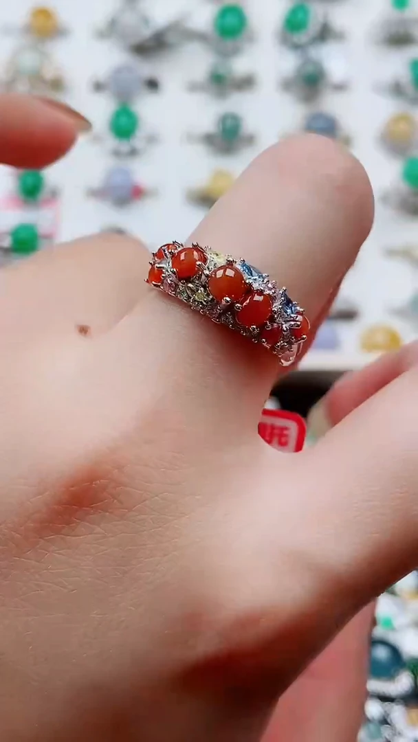 银S925镶嵌戒指翡翠57