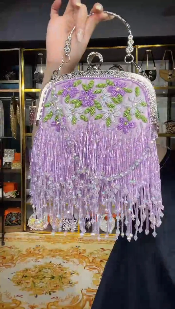 织物珠韵恒泽重工串珠手提包直播间女神专拍