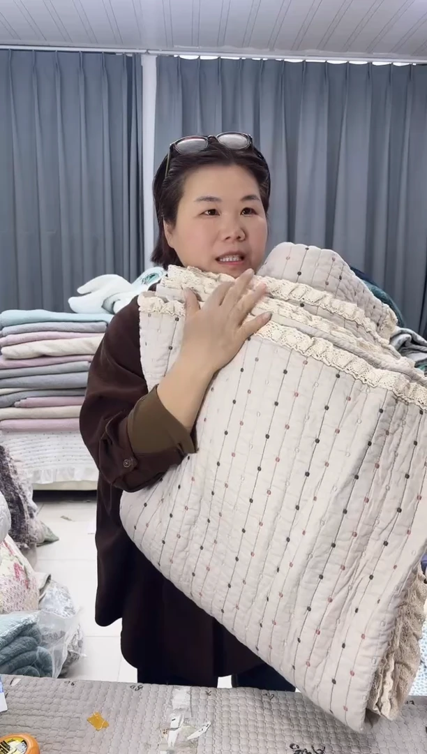 棉米色米粒绣2.0*2.3纯棉