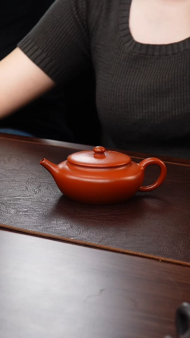 茶壶紫砂侯峰大红袍扁晨180cc