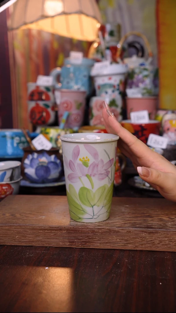 杯子陶泥垚手作 景德镇手工手绘陶瓷器物