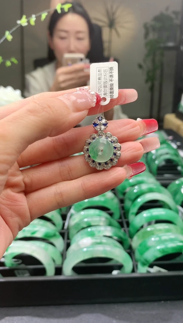 【闪购商品】石英质玉吊坠合金吊坠