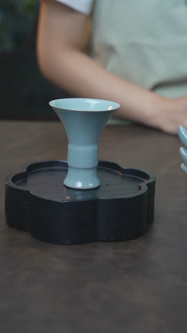 花觚杯 汝瓷 （拾汝）（天青）