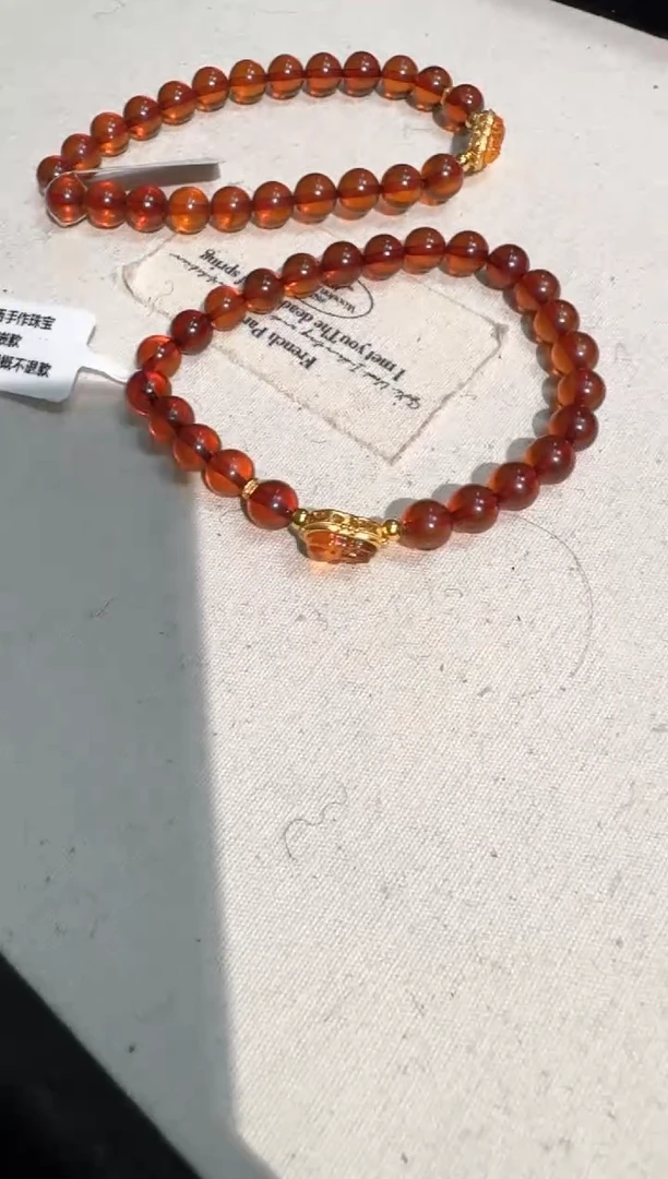银S925镶嵌琥珀手链血珀镶嵌款发货多样性发其一
