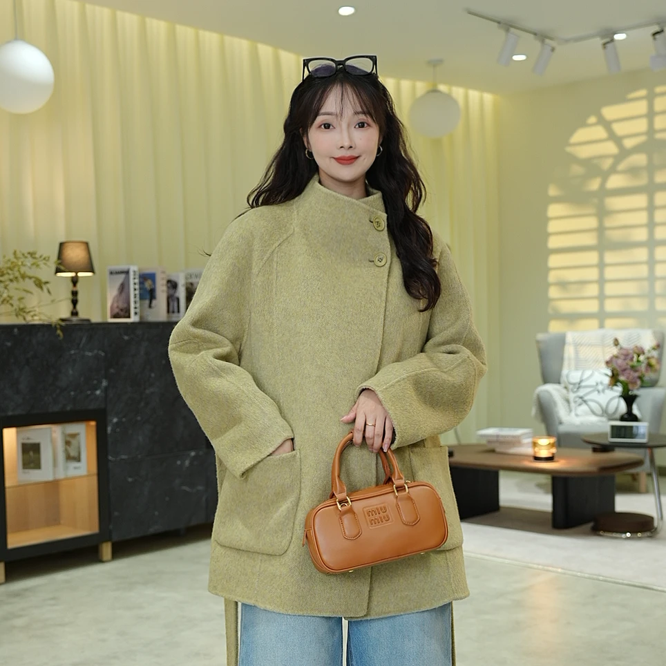 新款韩版慵懒小个子气质毛呢宽松韩版外套2025女