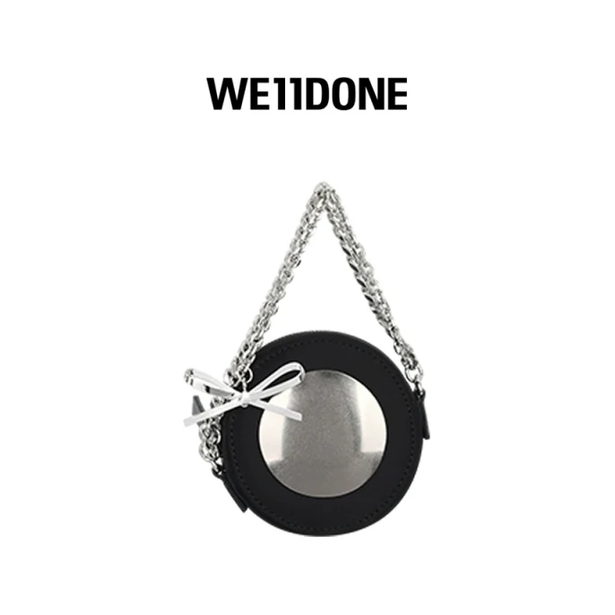 【25早春新品】WE11DON男女简约蝴蝶结装饰圆形链条单肩小包25-479