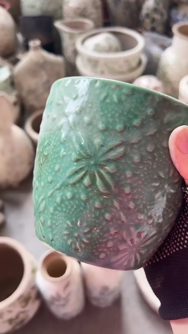 【闪购商品】陶瓷微瑕花盆高11cm内口11cm