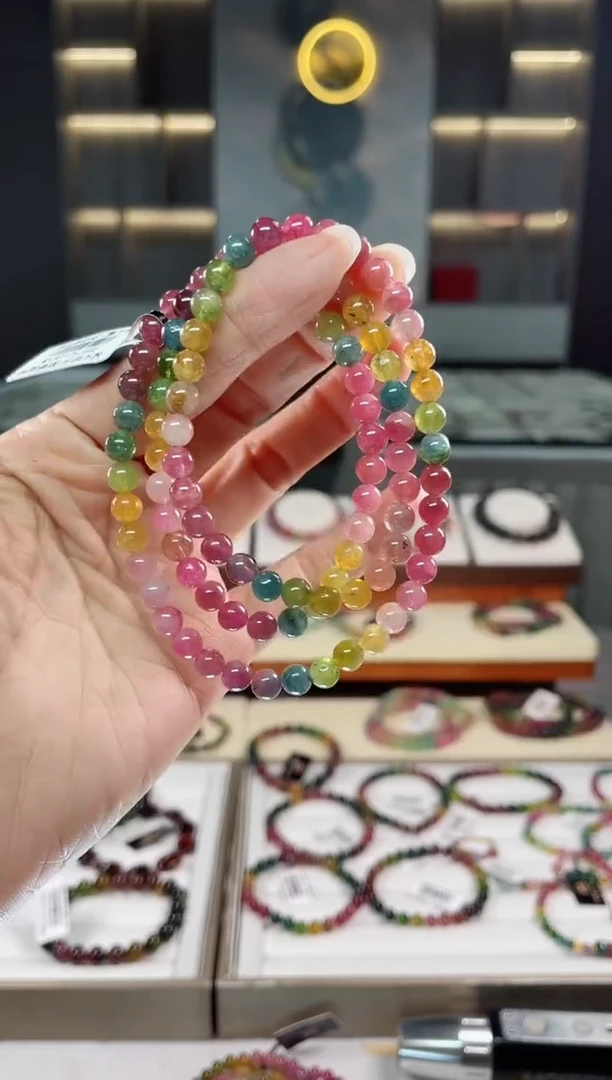 未镶嵌老矿碧玺三圈手串5mm+碧玺（多样性发一条）Q
