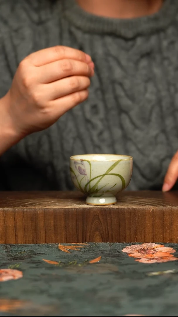 杯釉下彩手工手绘同款陶器