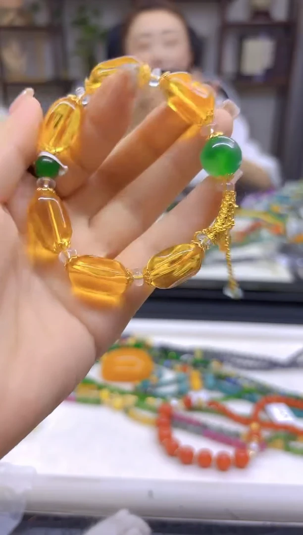 黄晶手链未镶嵌DIY款S736