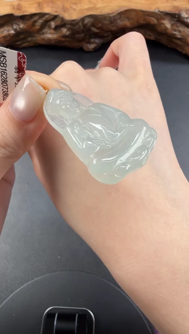 吊坠(不含链)18K金镶嵌翡翠翡翠饰品-227