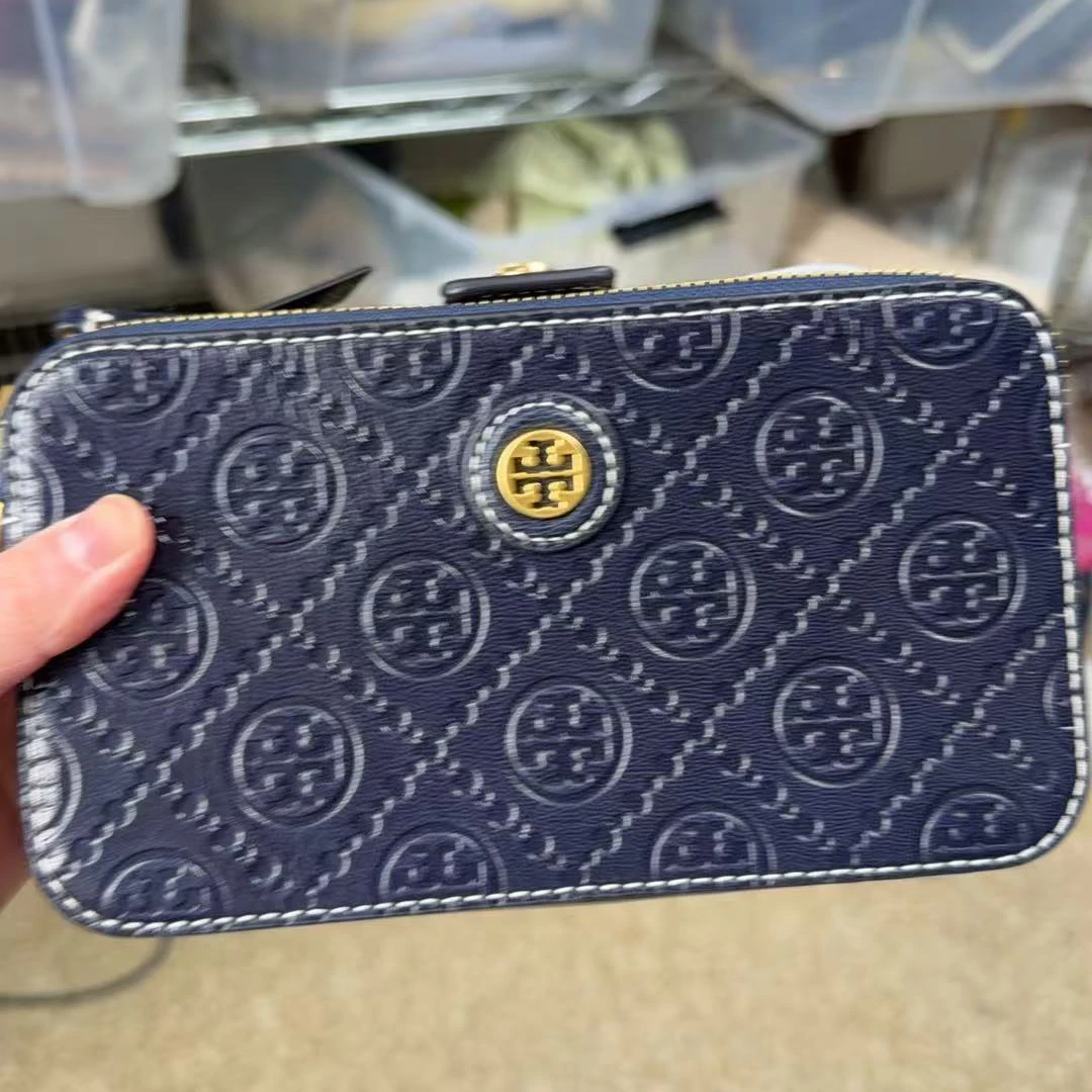 【预售】ToryBurch/汤丽柏琦T MONOGRAM藏青色老花单肩包80535
