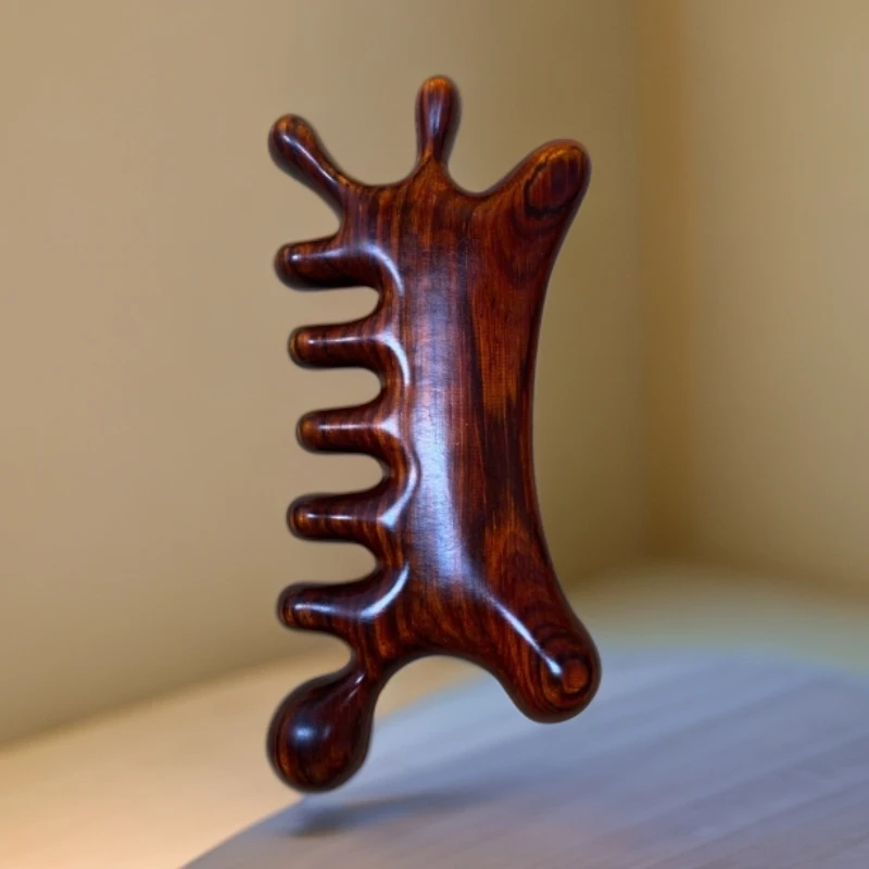 檀木小叶紫檀梳头刮痧按摩多功能加大加厚头疗疏通肩颈家用梳子