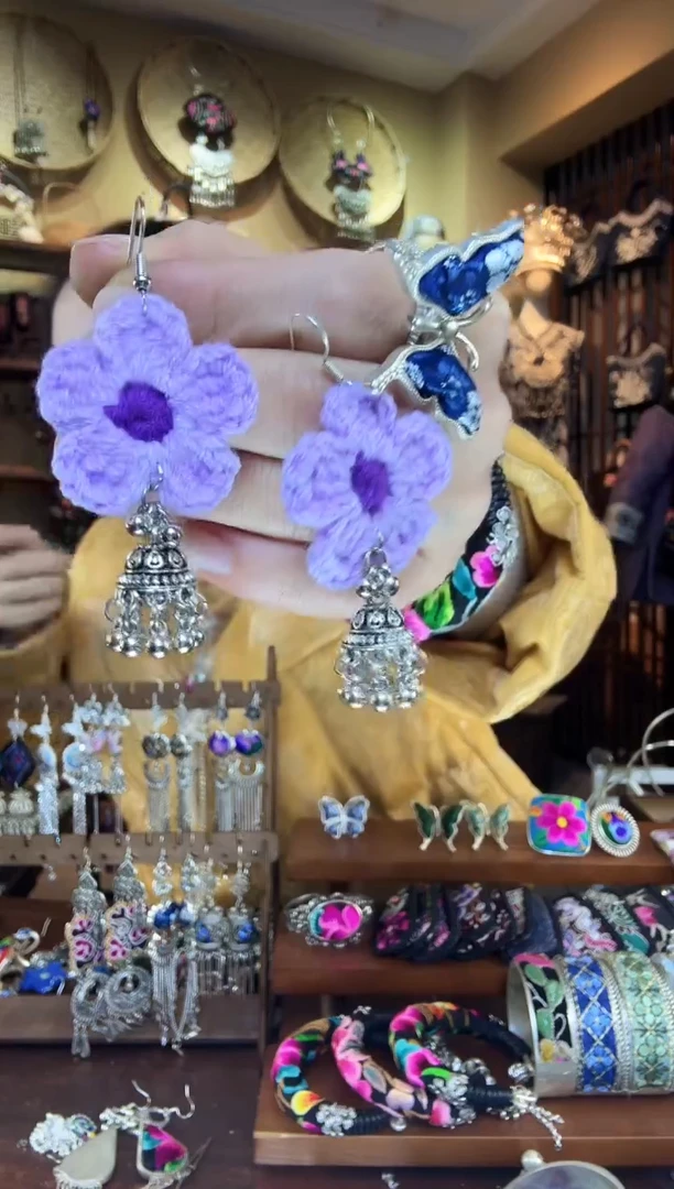 刺绣非遗刺绣民族风耳环