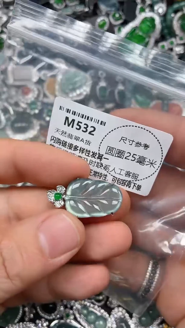 翡翠未镶嵌颈饰M532吊坠