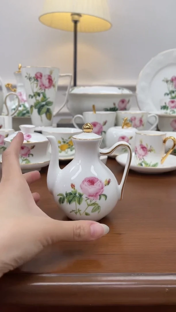 杯玫瑰高骨骨瓷小壶微瑕不退换