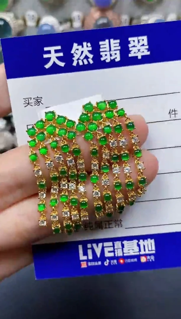 翡翠银S925镶嵌耳饰304