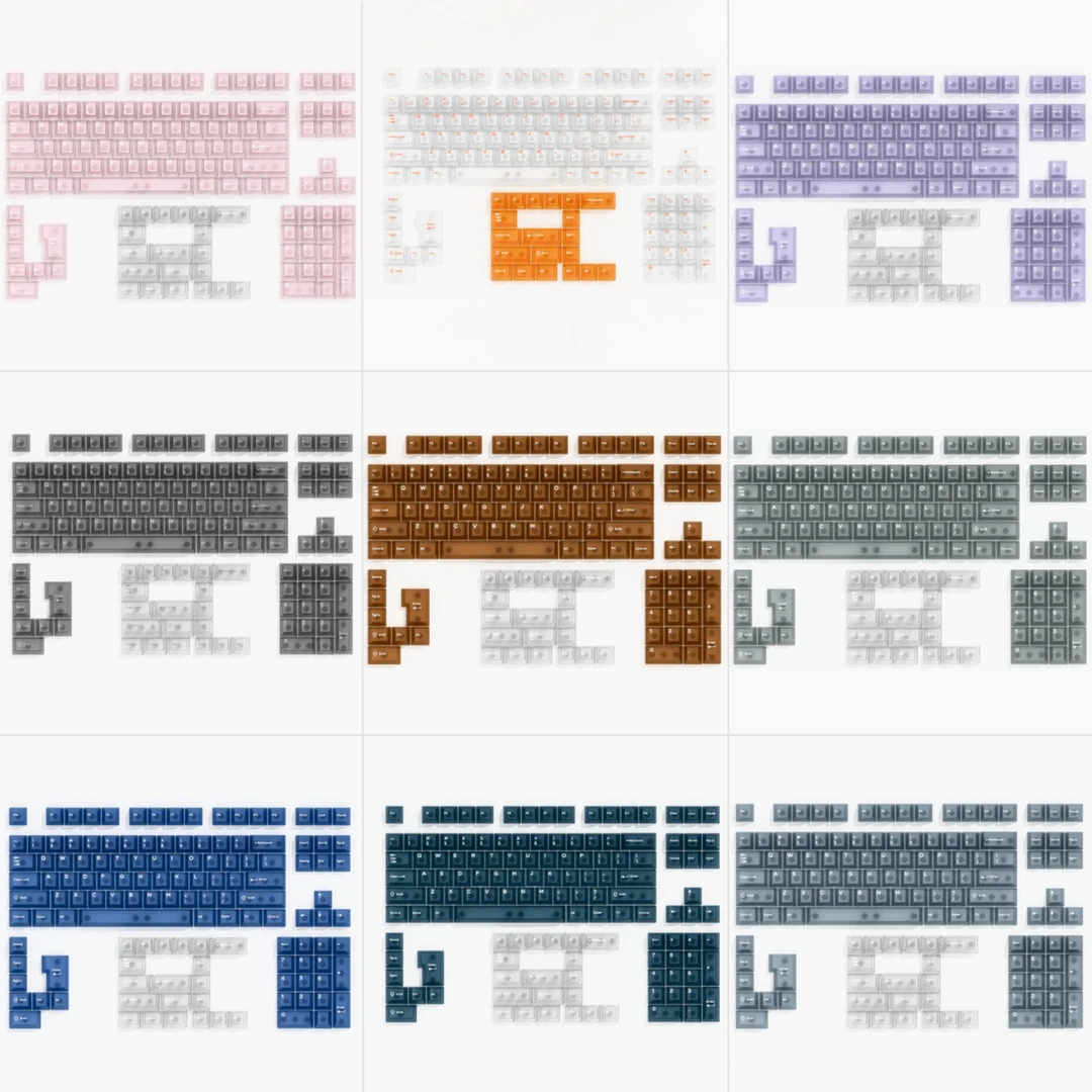 薄荷糖13款PC雾透机械键盘键帽黑/白/酒红/咖啡/灰/粉色原厂132键