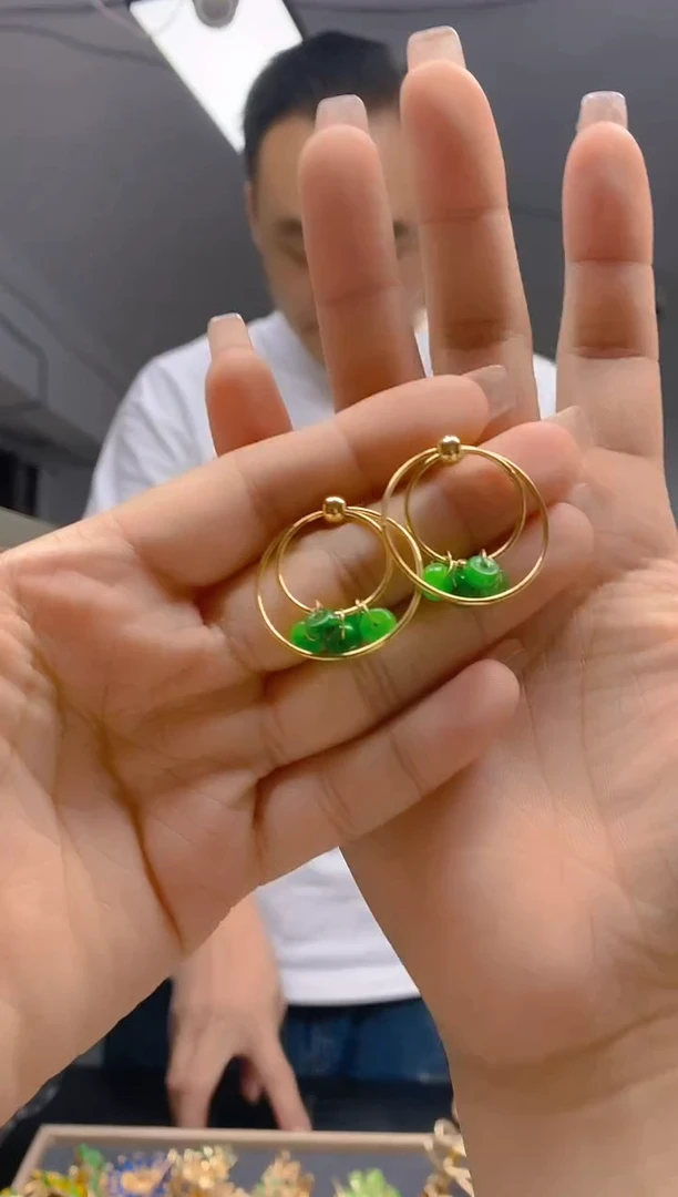 【闪购商品】翡翠耳饰合金388翡翠耳钉