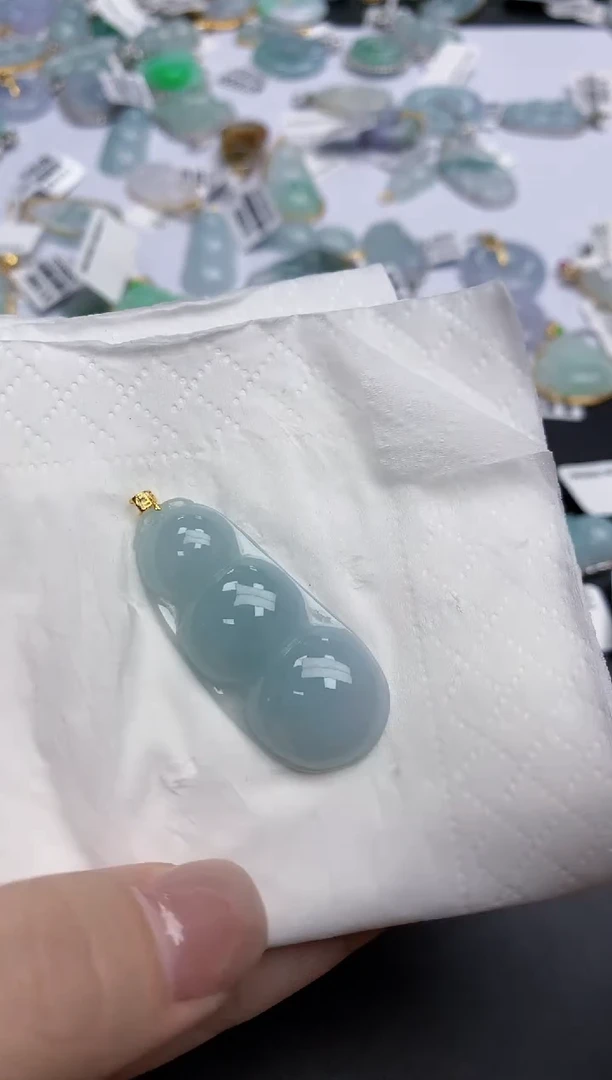 【闪购商品】翡翠颈饰18K金镶嵌天然缅甸翡翠A货