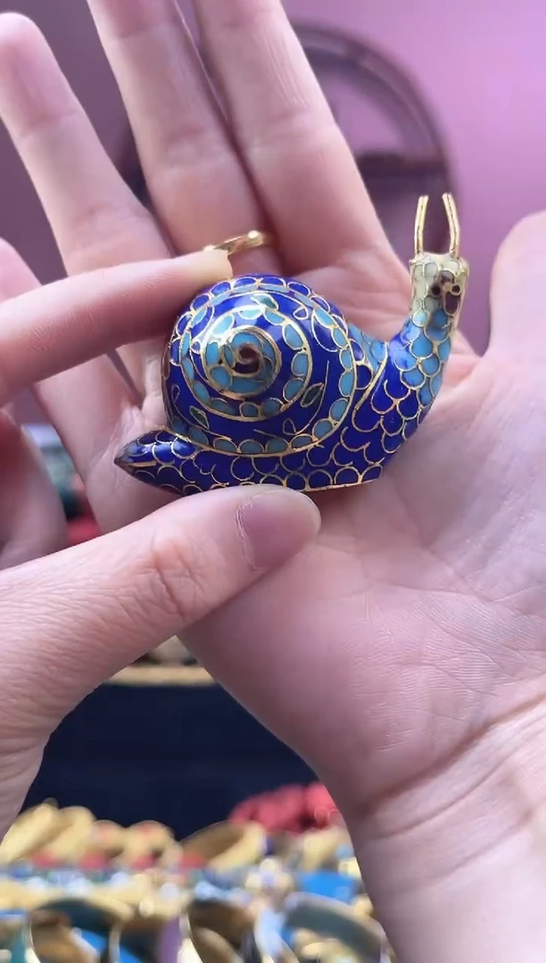 非遗 景泰蓝 摆件 蜗牛 宝蓝
