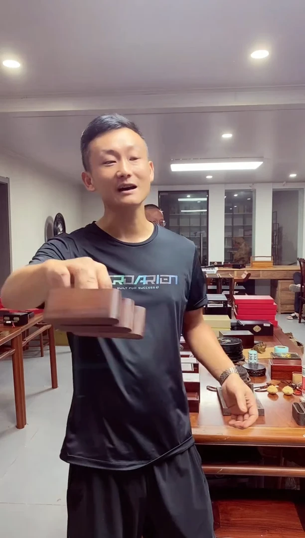 木老黑檀名片盒毛柸