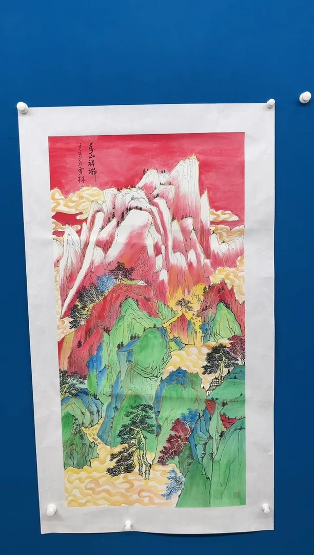 【闪购商品】国画张-金色华章原作山水/无框/W带画册