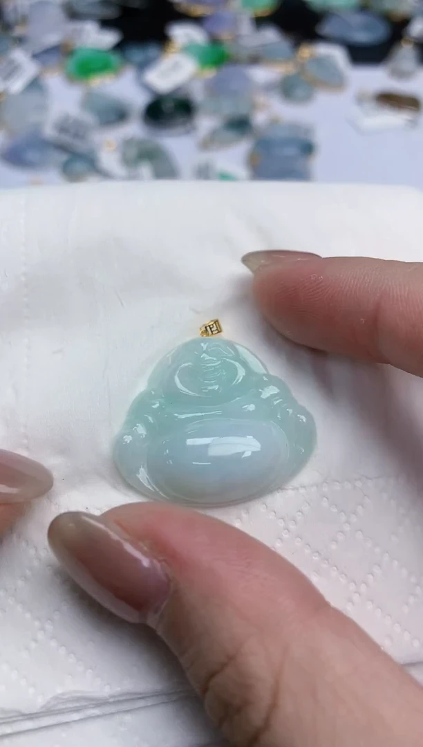 【闪购商品】翡翠颈饰18K金镶嵌天然缅甸翡翠A货