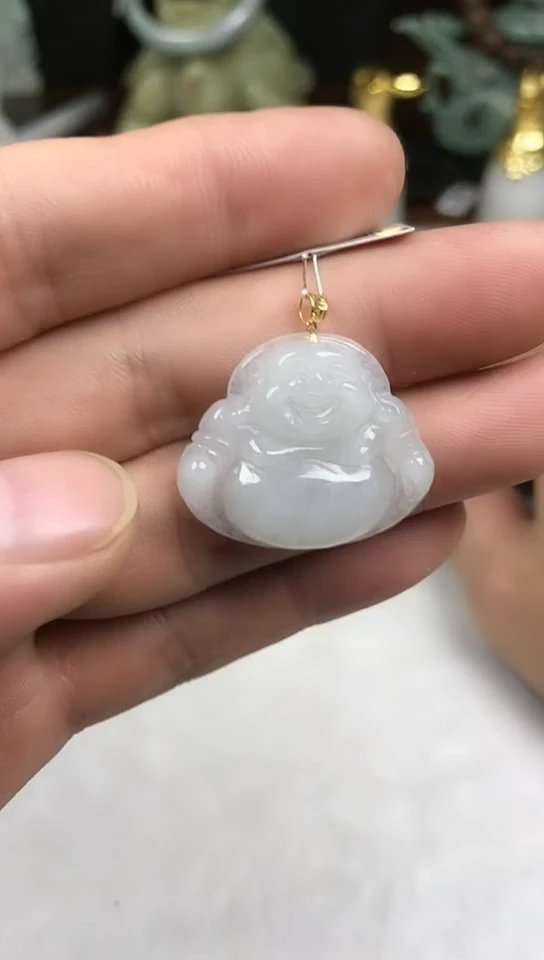 18K金镶嵌挂件翡翠佛公
