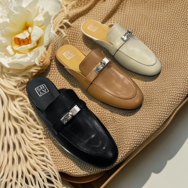 平底闷拖穆勒拖时尚大方时尚平底鞋爆款瓢鞋休闲穆勒鞋百搭包头