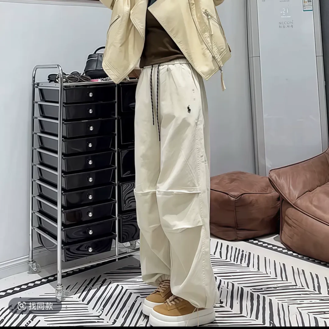 【运补6-8元】小马刺绣工装休闲裤年春季新款高腰显瘦束脚裤2027