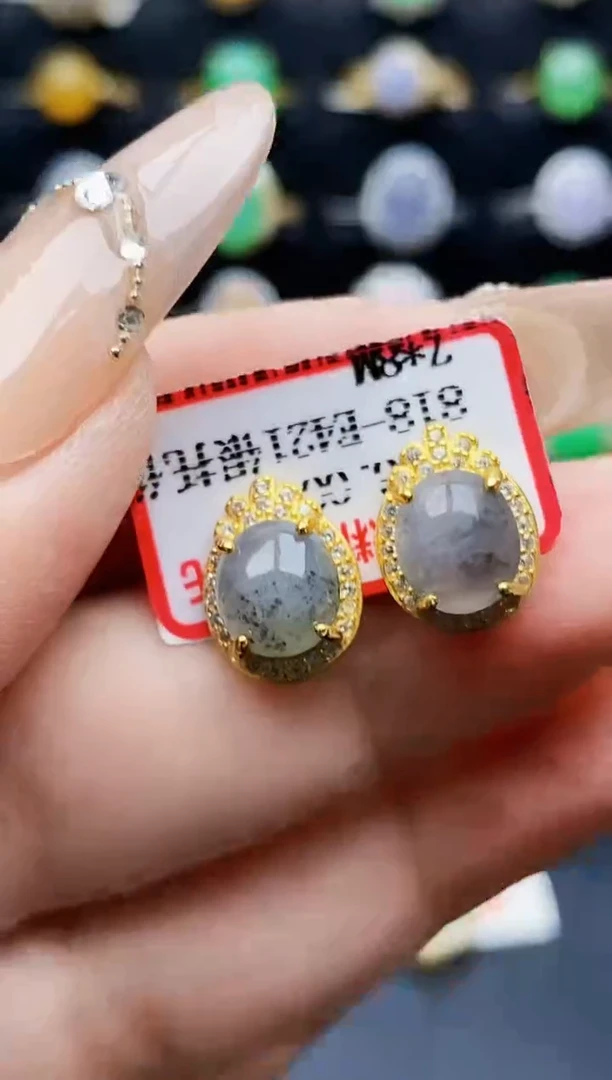银S925镶嵌戒指翡翠0045