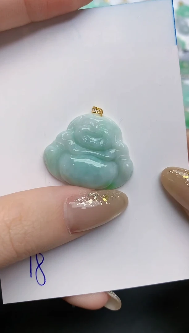 【闪购商品】翡翠颈饰18K金镶嵌天然缅甸翡翠A货