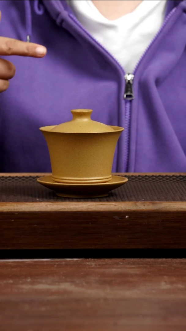 茶壶紫砂黄金段盖碗180CC