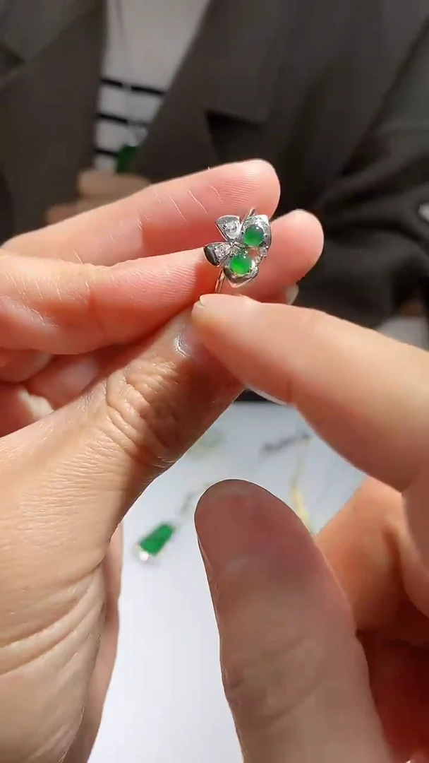 【闪购商品】翡翠戒指银S925镶嵌多样性发其一【42】