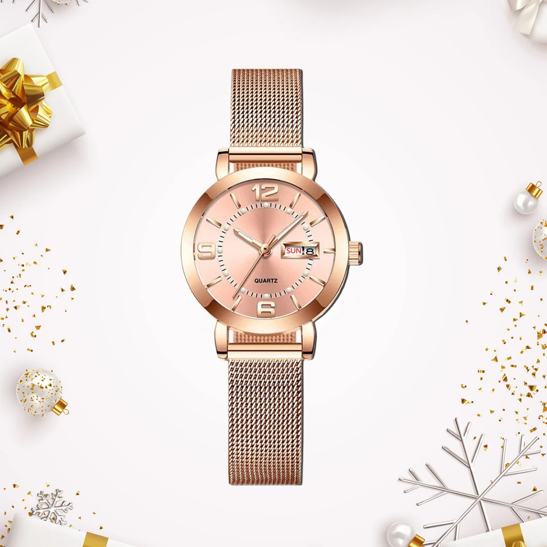 精致时尚轻奢气质简约网带潮流女士腕表-0672