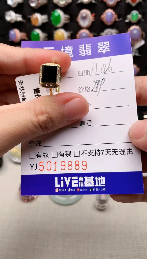 银S925镶嵌戒指翡翠9889