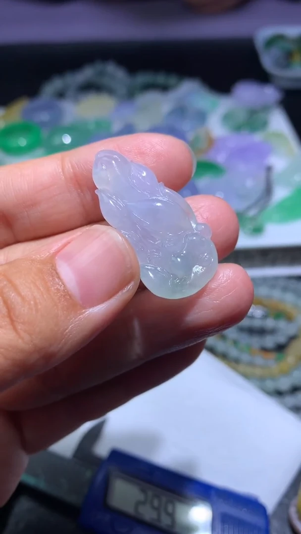 未镶嵌定制翡翠毛货34-17-6.1