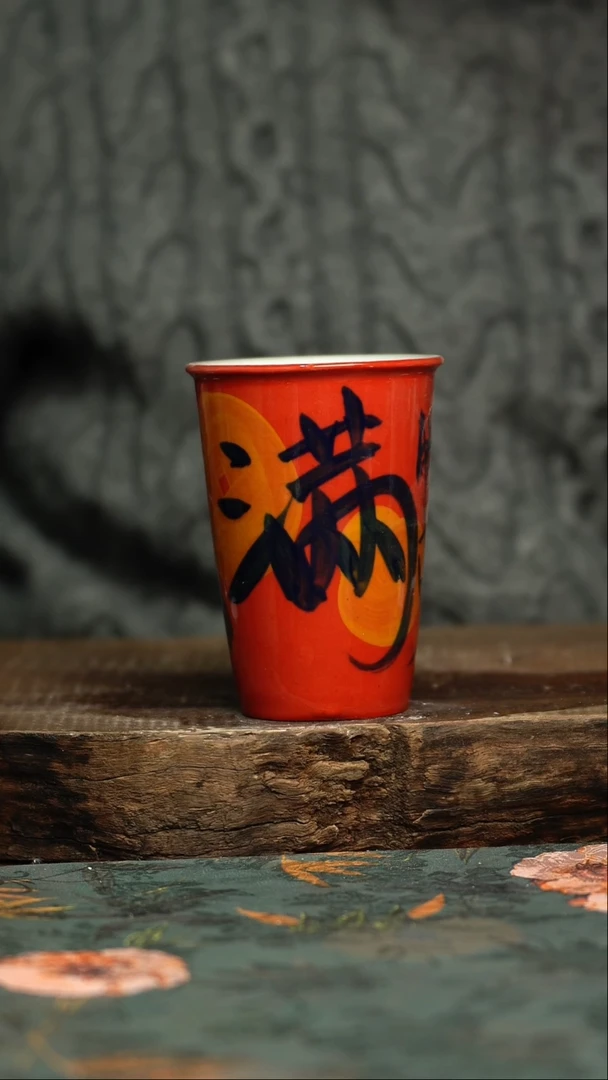 【闪购商品】杯釉下彩手工手绘同款陶器