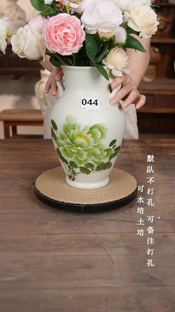 044景德镇手工手绘花瓶