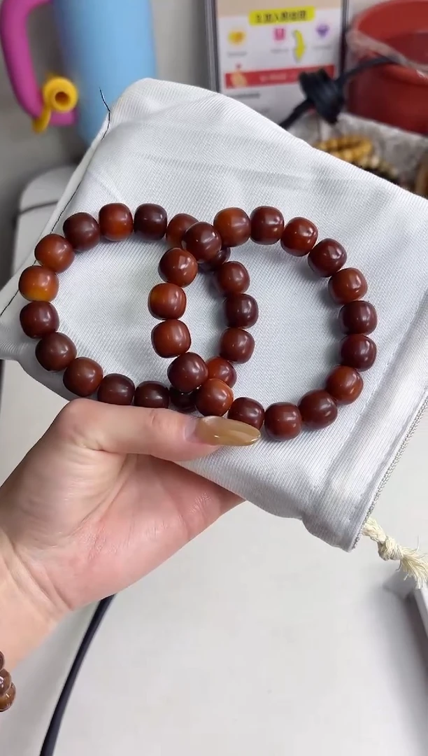 手串菩提根/象牙果沐s96爱马仕橙干磨桶珠13*14mm手串