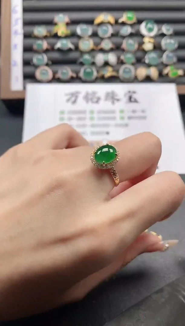 银S925镶嵌戒指翡翠51511