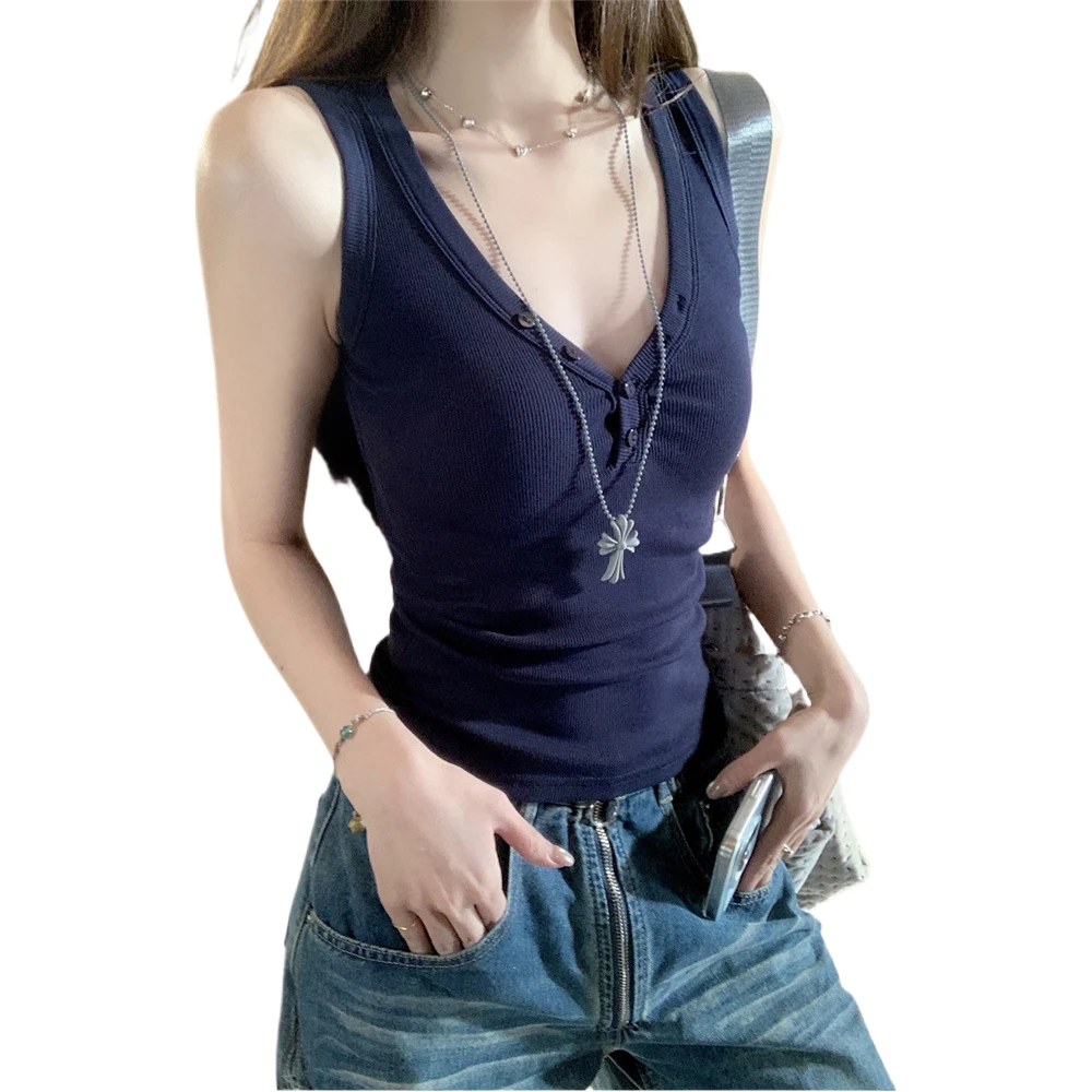 纯欲风v领工字吊带小背心女夏季外穿修身内搭miu系上衣夏季吊带背