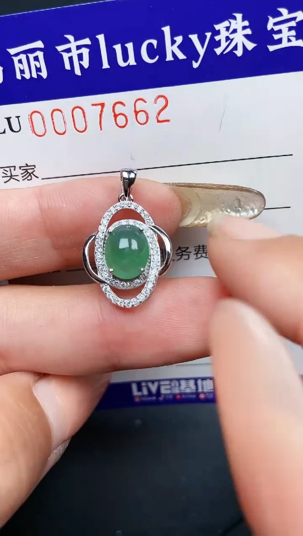 【闪购商品】翡翠颈饰银S925镶嵌7662