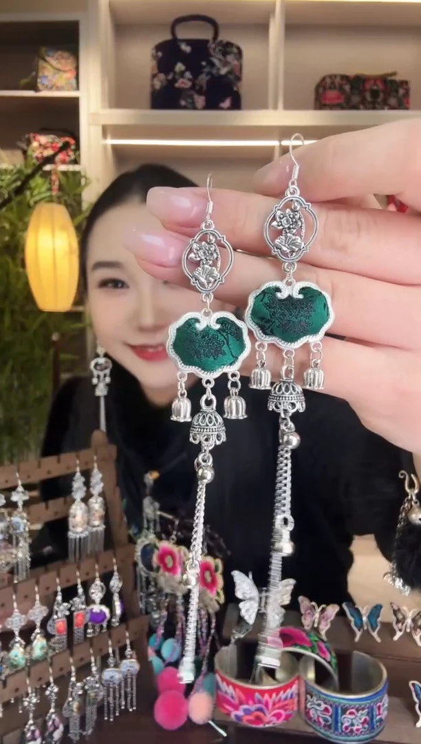 刺绣纯手工民族风耳环