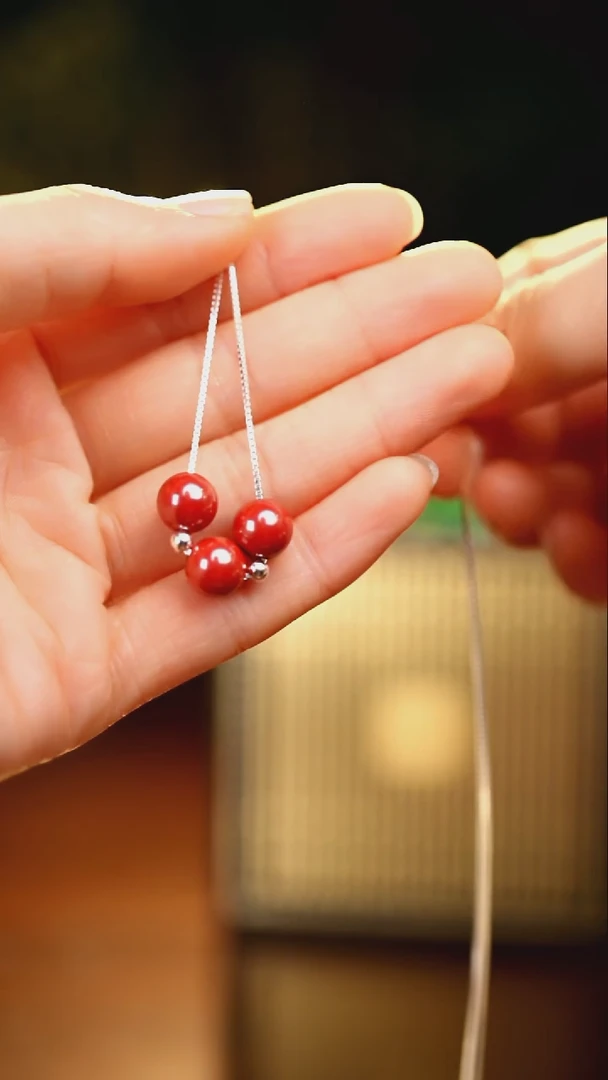 刺绣私人定制苗族手工朱砂手链3颗