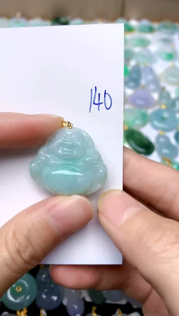 【闪购商品】翡翠颈饰18K金镶嵌140天然A货翡翠
