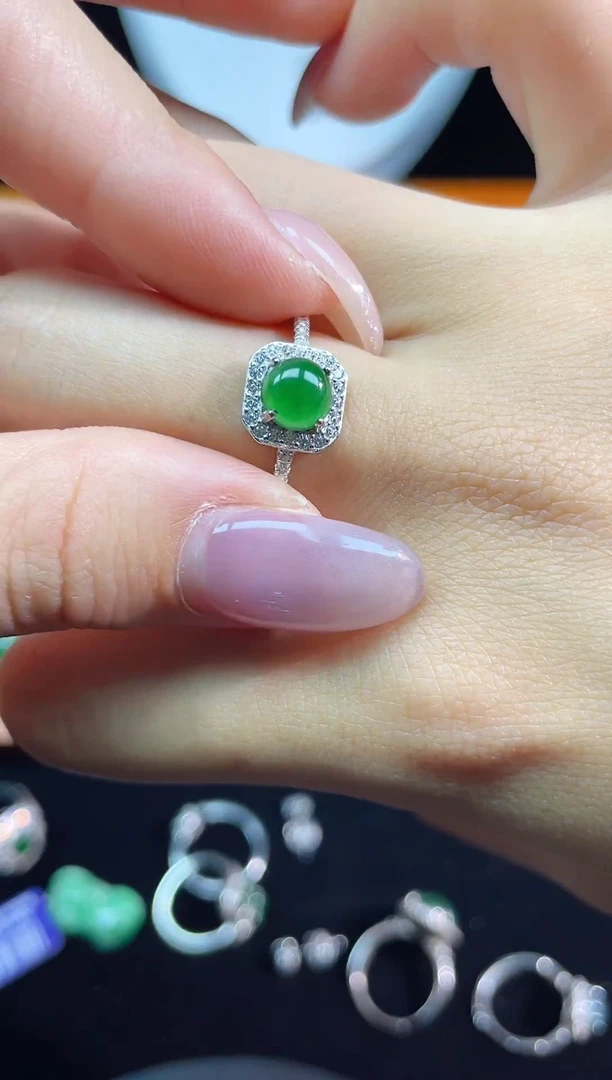 吊坠(不含链)银S925镶嵌翡翠翡翠A货