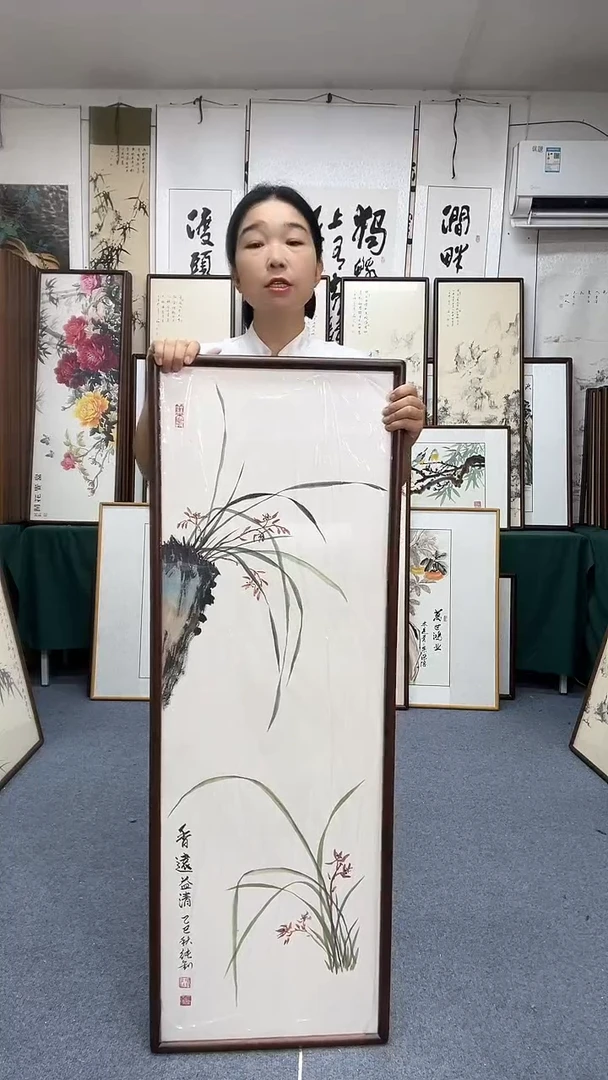 国画42*122实木画框京东包邮手绘