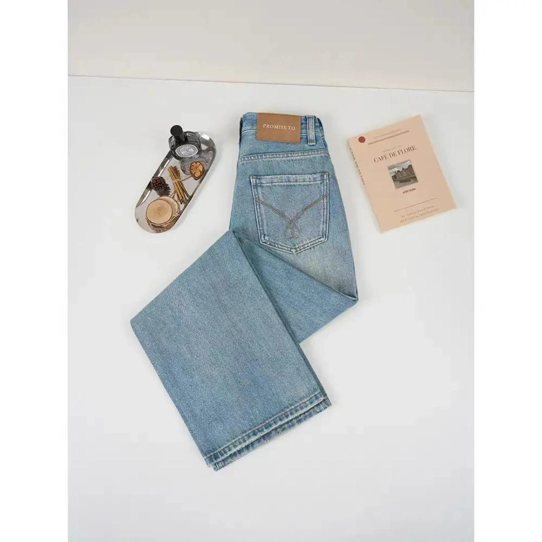 【运费险+现货】2025上新薄款垂坠高腰显瘦百搭阔腿宽松牛仔裤